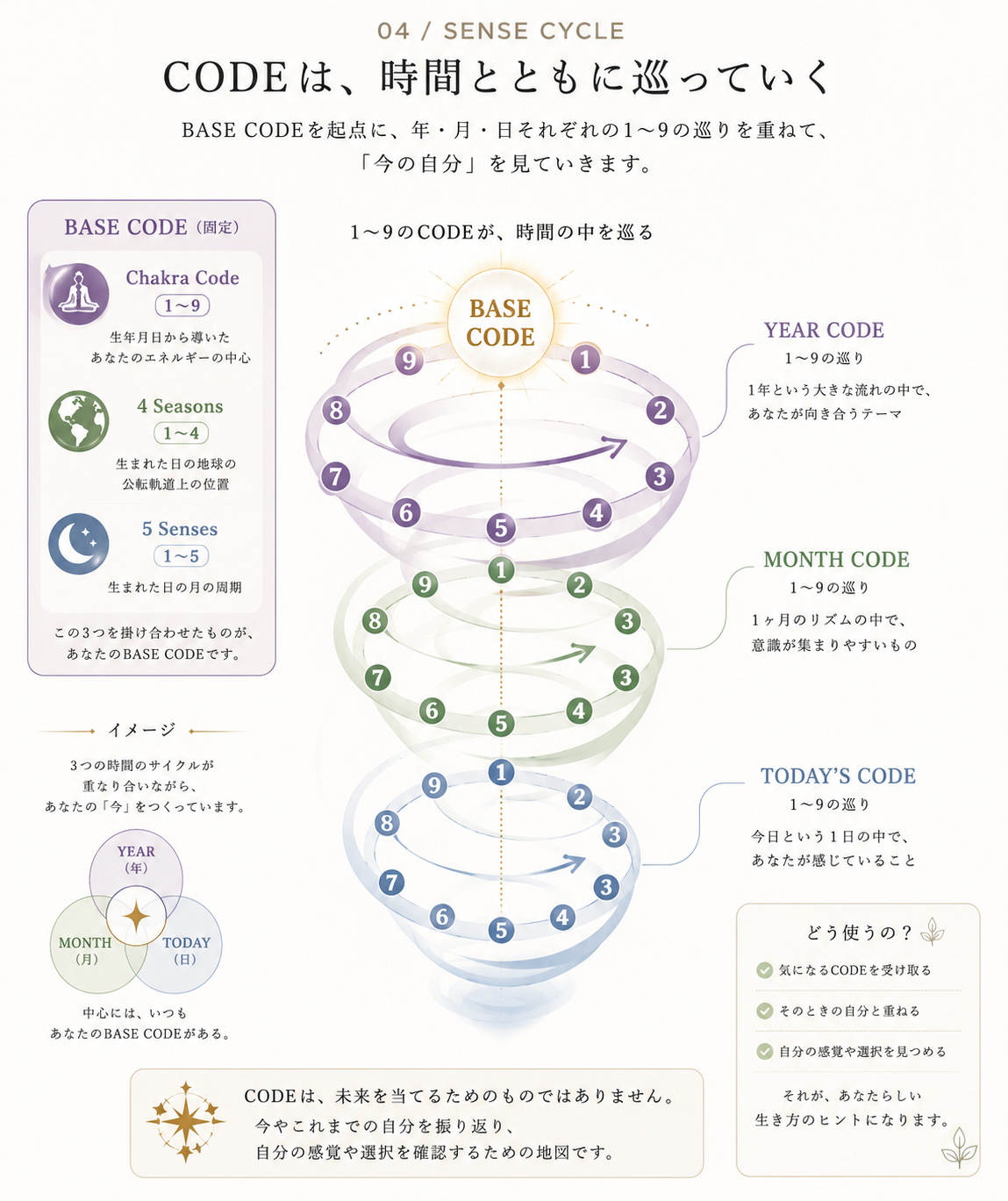 9 SENSE CORD YEAR MONTH TODAY 9サイクル